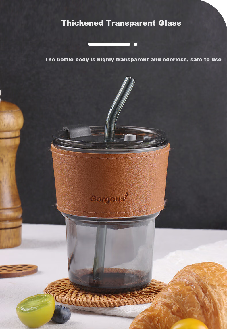 BJ Water Bottle, Glass Cup, Tea Cup, Drinking Cup, Straw Cup with Lid, Coffee And Milk Tea Cup, Hexi Color Bamboo Joint Cup 2