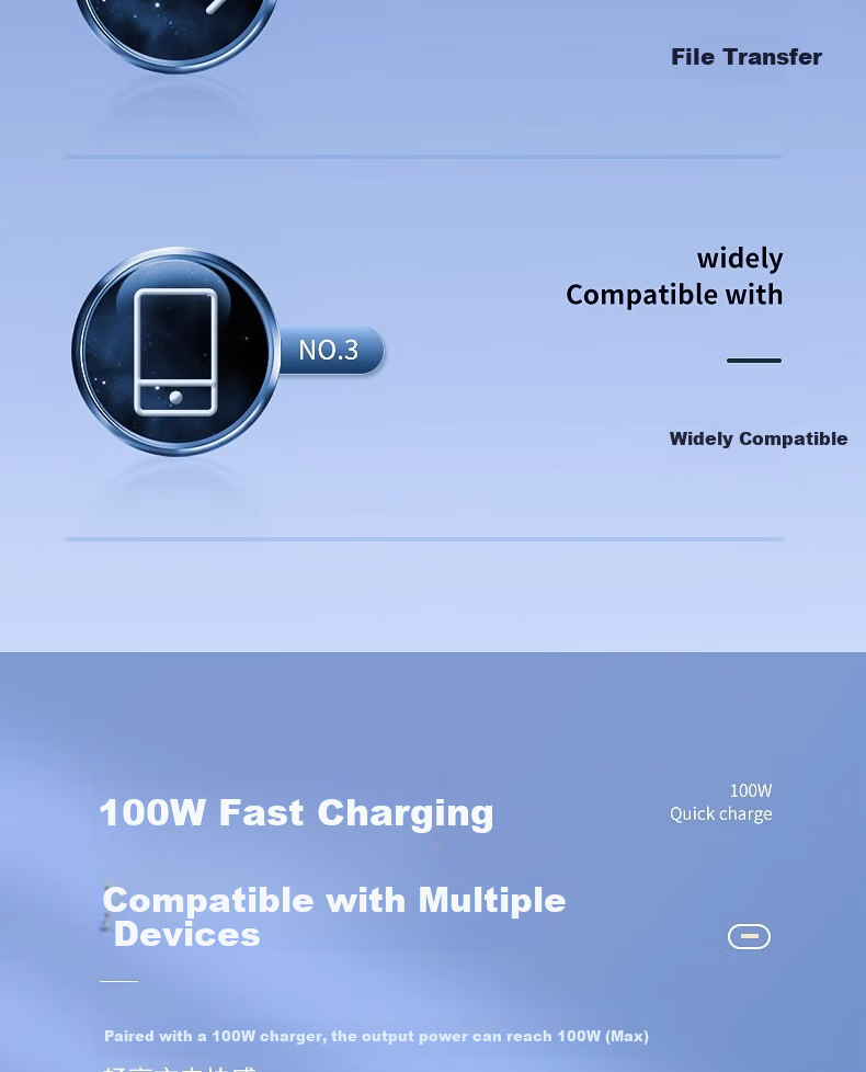 Nengshi Dual-Head Type-C Data Cable, Apple 16 Charging Cable, Fast Charging Compatible with IPhone 15/16 Pro, Huawei, Xiaomi Laptops, Dual PD Phone Charging Cable, 1.5 Meters 3