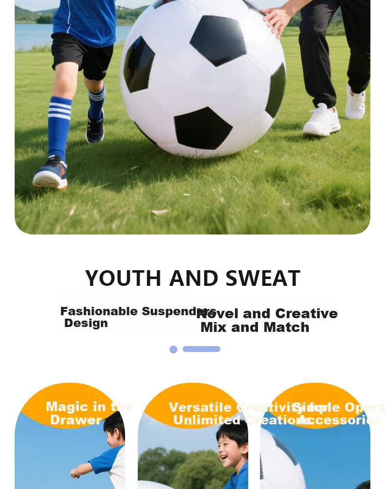 Bailishuang Inflatable Large Soccer Ball, Outdoor Toy, Parent-Child Interactive World Cup Ball, Giant Beach Ball, 80cm with Pump 2