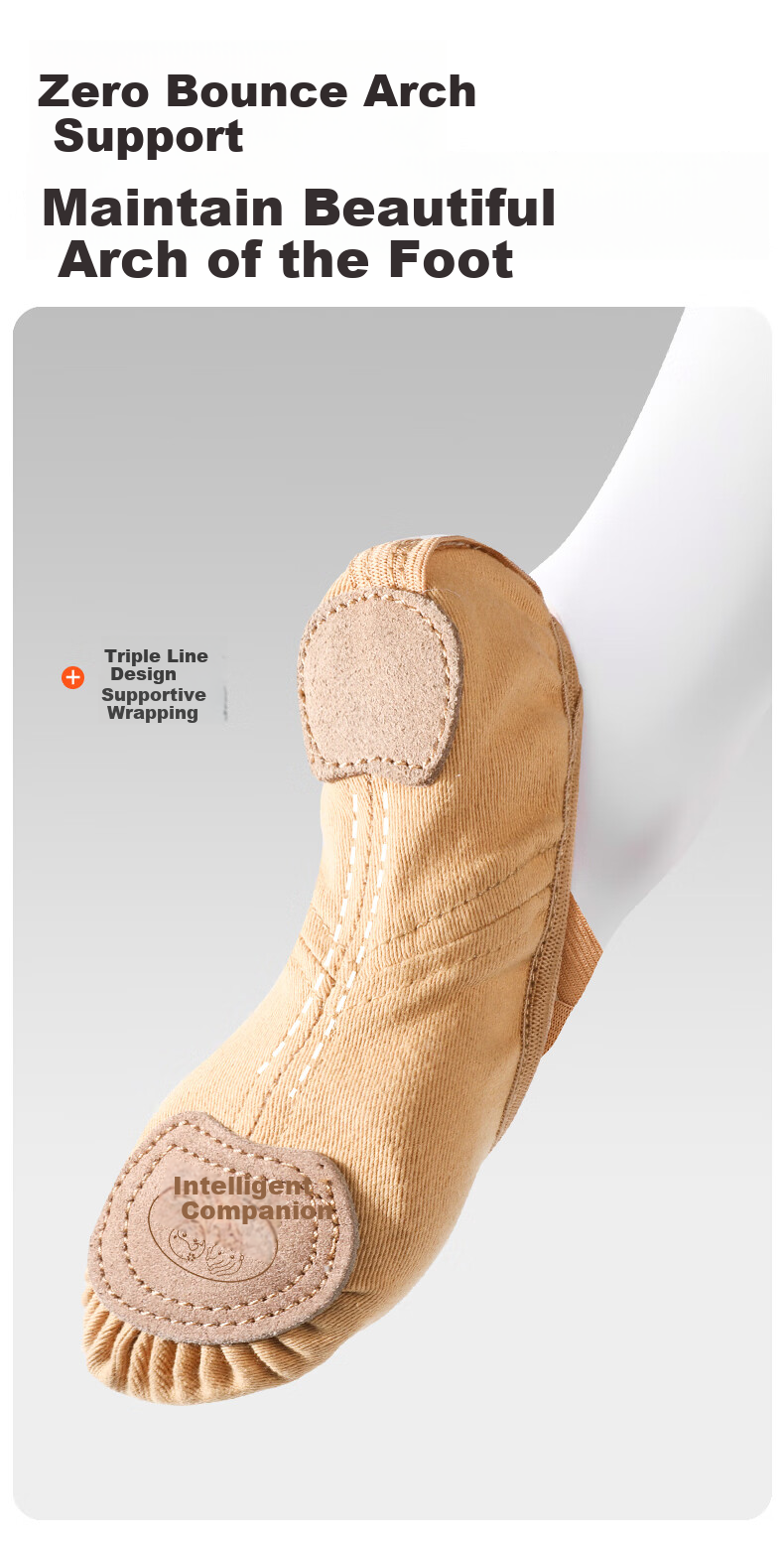 Zhiyouban Dance Shoes for Adults, Elastic Fabric, Skin Color, for Exam Preparation And Practice, Ballet Shoes for Children in Skin Color 4