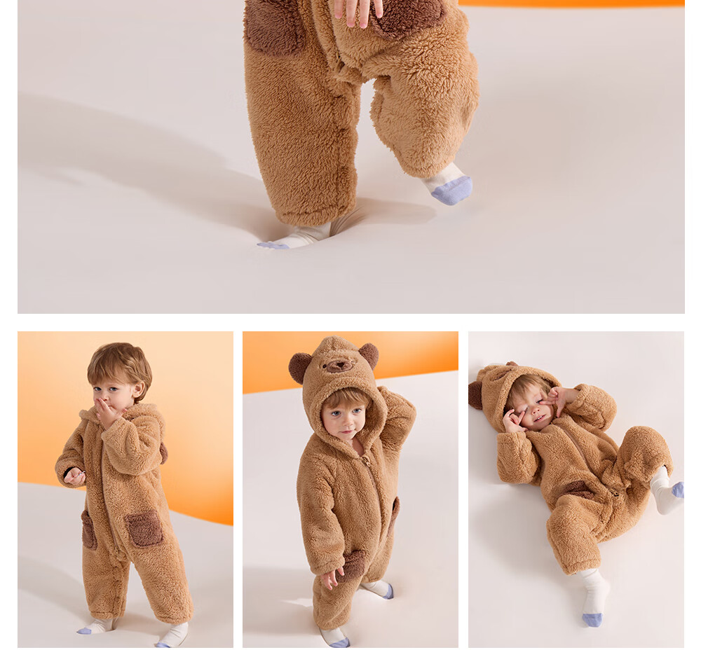 Betis Baby Clothes Autumn Winter Thickened Fleece Lined Warm Unisex Infant Romper Jumpsuit Winter Outdoor Crawling Suit 32