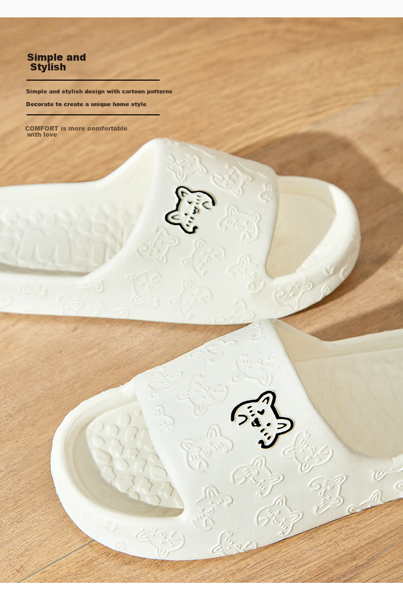 IQGD Slippers for Men And Women, Indoor And Outdoor Non-Slip Bathroom Slippers, Model 2305, Black, Size 44-45 4