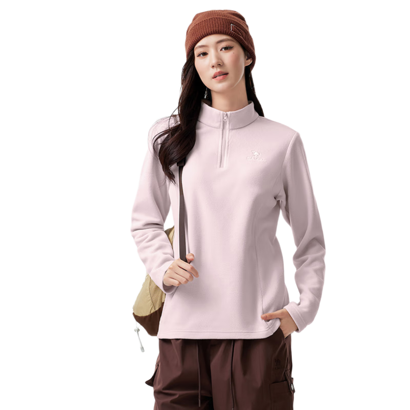 CAMEL Women's Outdoor Fleece Jacket High Collar Windproof Heated Warm Anti-Static Softshell Liner Fleece Coat Men's XL