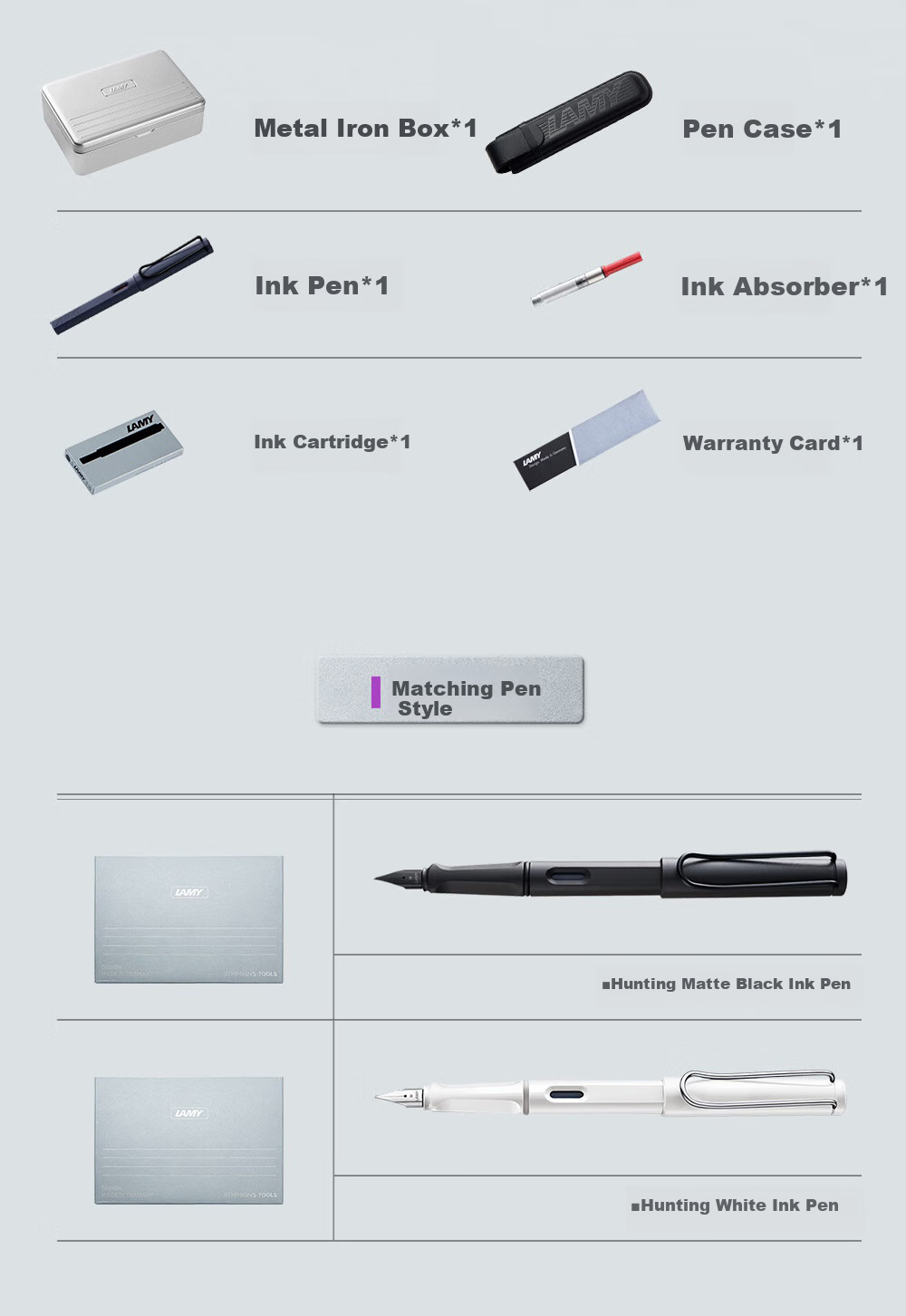 LAMY Ballpoint Pen Safari Series Ink Set for Handwriting Practice And Signature, Student Stationery Office Gift Corporate Bulk Purchase Matte Black 0.7mm Holiday Gift 13
