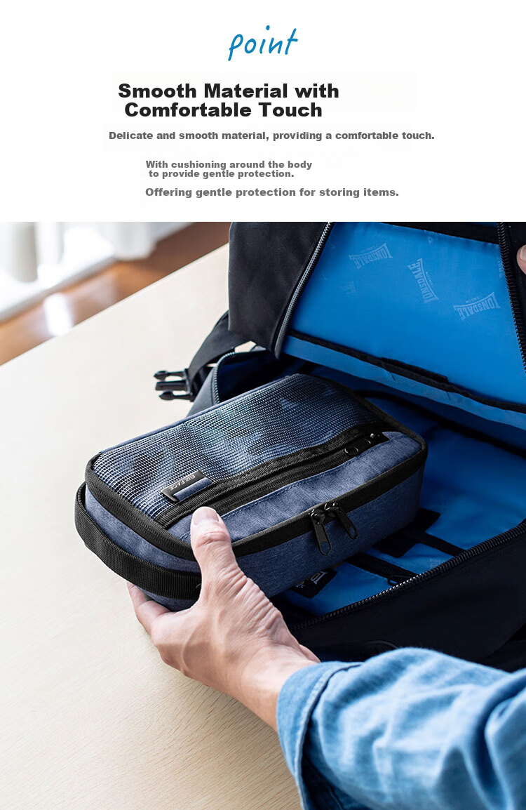 SANWA Travel Portable Bag, Cable And Power Cord Storage Pouch, Charger And Electronic Accessory Organizer, Light Gray 12