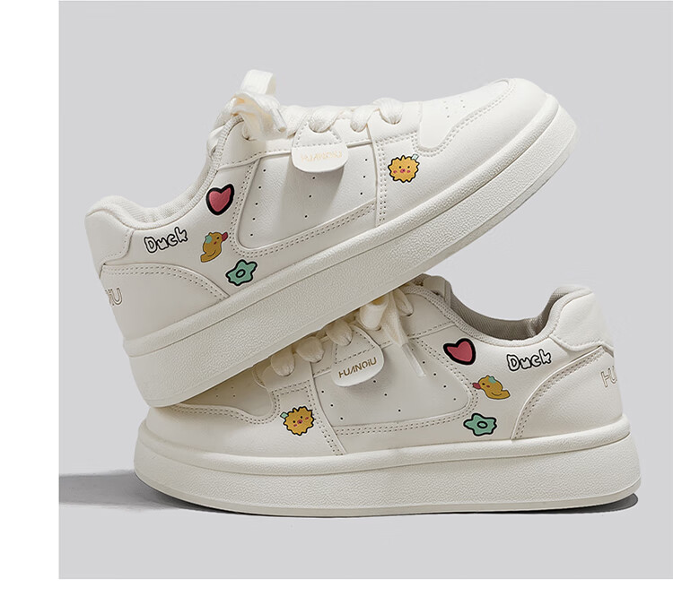 HUANQIU 2026 American Retro Niche Vibe Style, Height-Increasing Versatile Casual Original High-Value Trendy White Sneakers for Wome 11