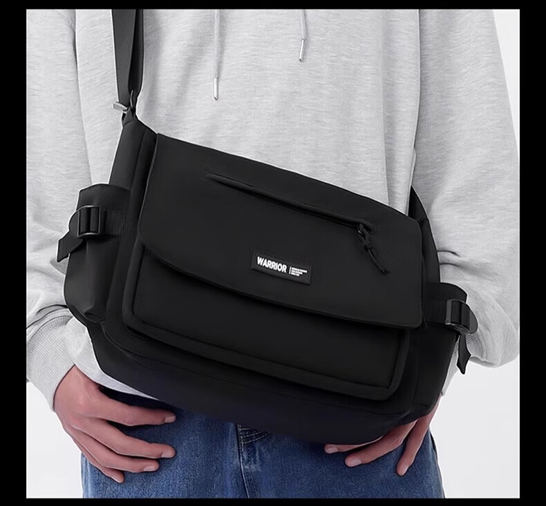 Huili Canvas Shoulder Bag for Men, 2025 New Style, Portable Large Capacity Commuter Casual Crossbody Bag for Me 12