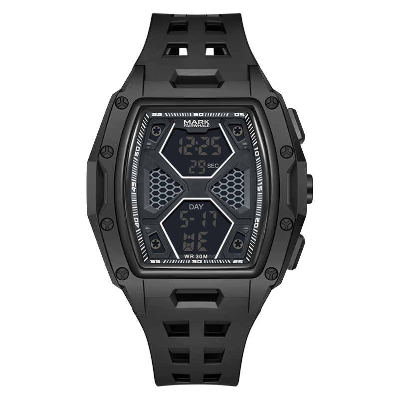 MARK FAIRWHALE Men's Digital Watch Multifunctional Luminous Waterproof Trendy Birthday Gift for Boyfriend 4480