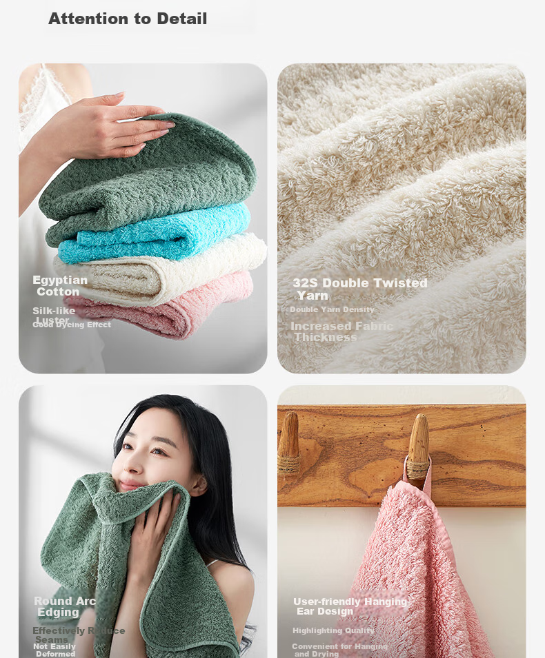 UCHINO Egyptian Long-Staple Cotton Face Towel, Class A Thickened Soft Absorbent Washcloth, Senna Face Towel, Blue 8