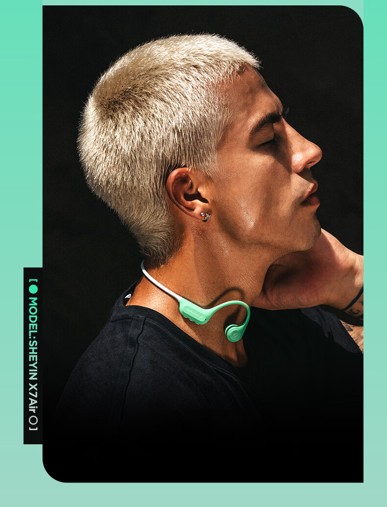 SHEYIN X7air True Bone Conduction Running and Swimming Sports Earphones Long-distance Marathon Fitness Ultra-long Battery Life IPX8 Waterproof Sweatproof Open Design 2026 New Black 16GB 19