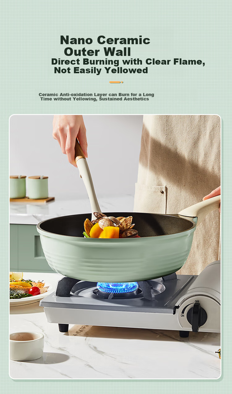 COOKER KING Non-Stick Frying Pan with Ceramic Exterior, Clean Cooking Surface, Flat Bottom Pan, Deep Oil-Gathering Skillet, Steak Pan with Titanium Coating, 28cm 7