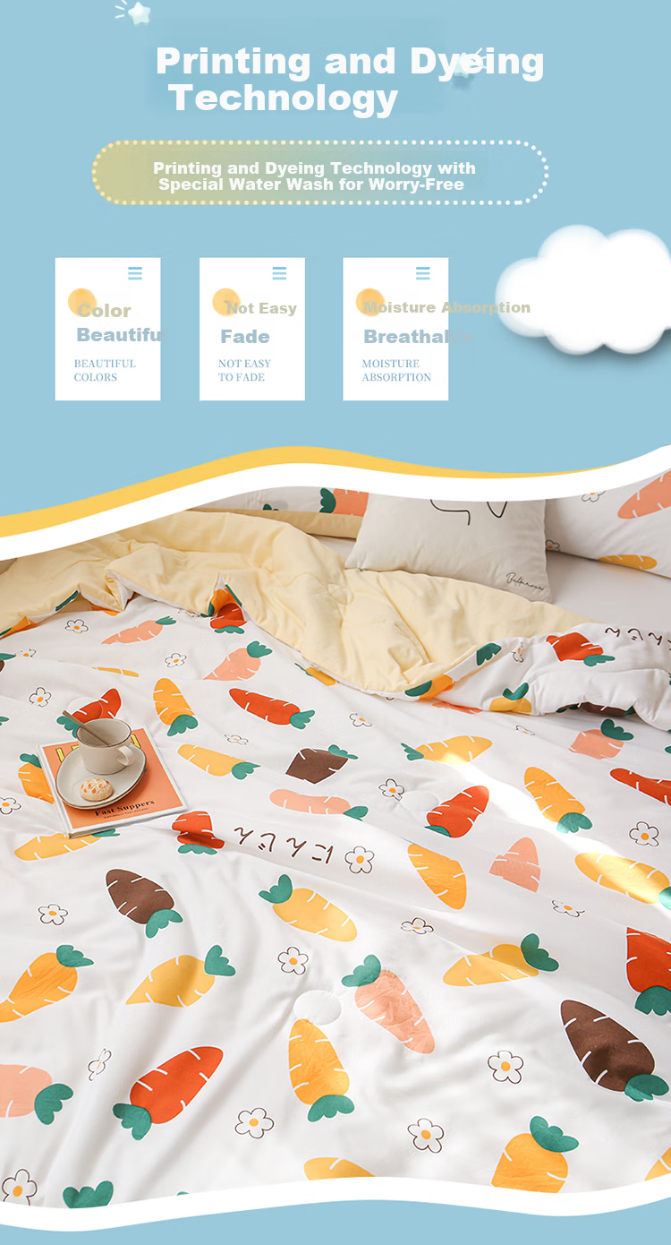 Aiwei Fiber Washed Cotton Summer Quilt Thin Quilt Air Conditioning Quilt 2 Jin 150*200cm [Mira Garden] 6