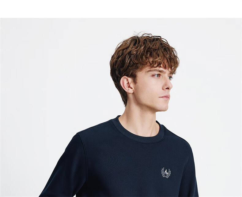 Navigare Italian Small Sailboat Autumn Winter Men's Fleece Lined Crewneck Skin-Friendly Warm Innerwear Top 1135805302 10