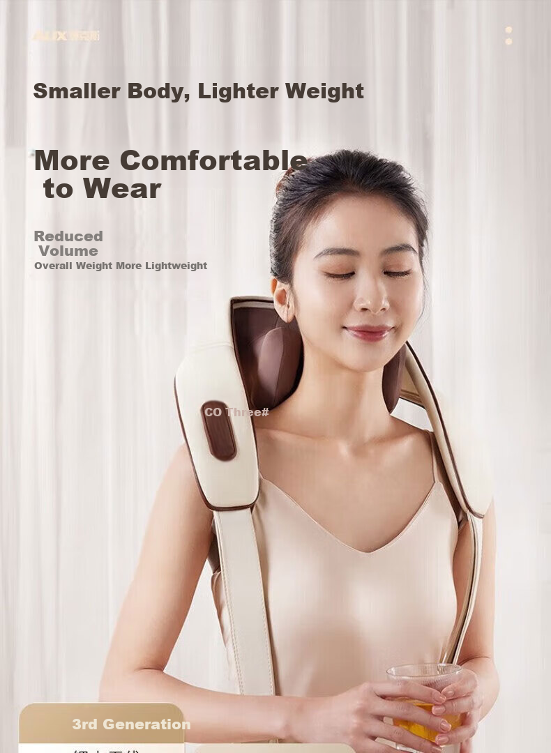 AUX Cervical Massager 05D-807 (8 Heads Kneading), Gift Box Set, Massage Shoulder Pillow, Trapezius Muscle Massager, Mid-Autumn Festival Gift 3