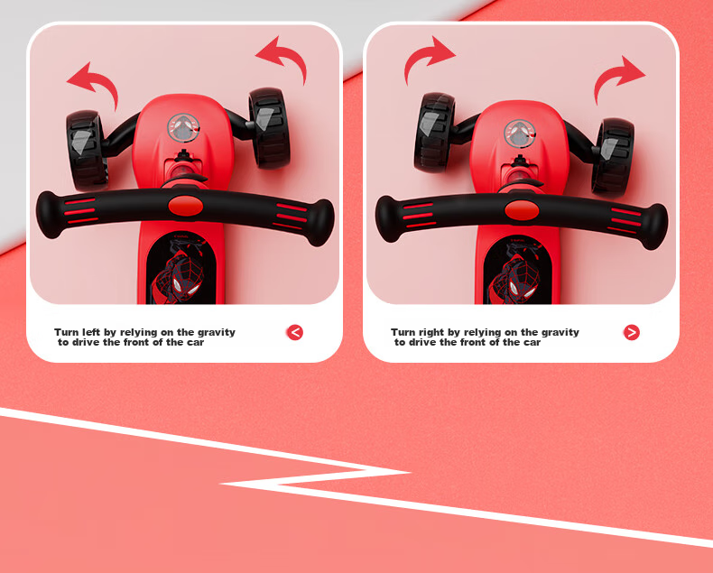 Disney Children's Scooter for Ages 3-6 Adjustable Speed Scooter with Flash Wheels for Older Kids, Marvel Spider-Man Desig 10