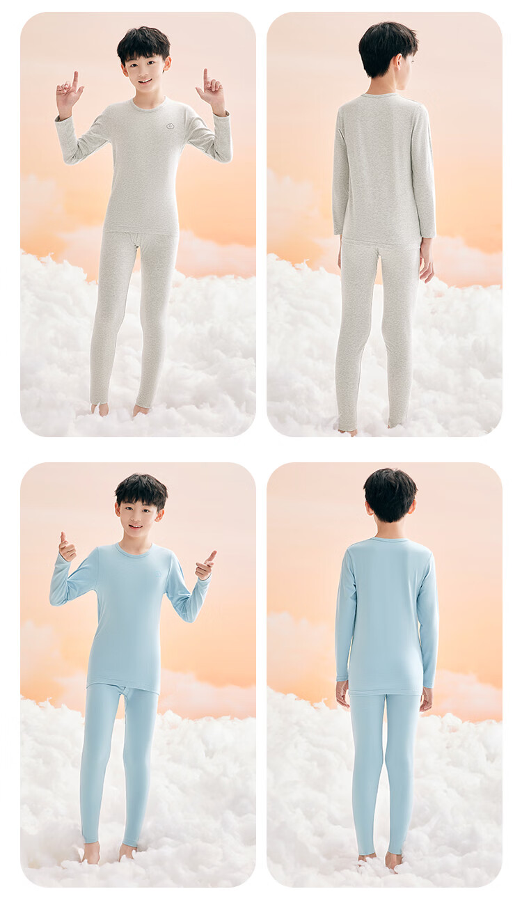 Hodohome Kids Autumn Cotton-Spandex Thermal Underwear Set for Girls, Class A, Round Neck, High Elasticity, Pink, Size 116-160 10