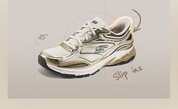 Skechers Silver Wing Women's Dad Shoes Casual Fashion Comfortable Height Increasing Sneakers 150711 8