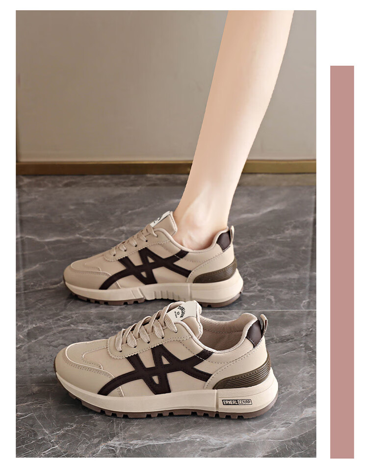 TonLion Women's Summer Thick Sole Dad Sneakers Casual Height Increasing Running Shoes Khaki Size 35 11