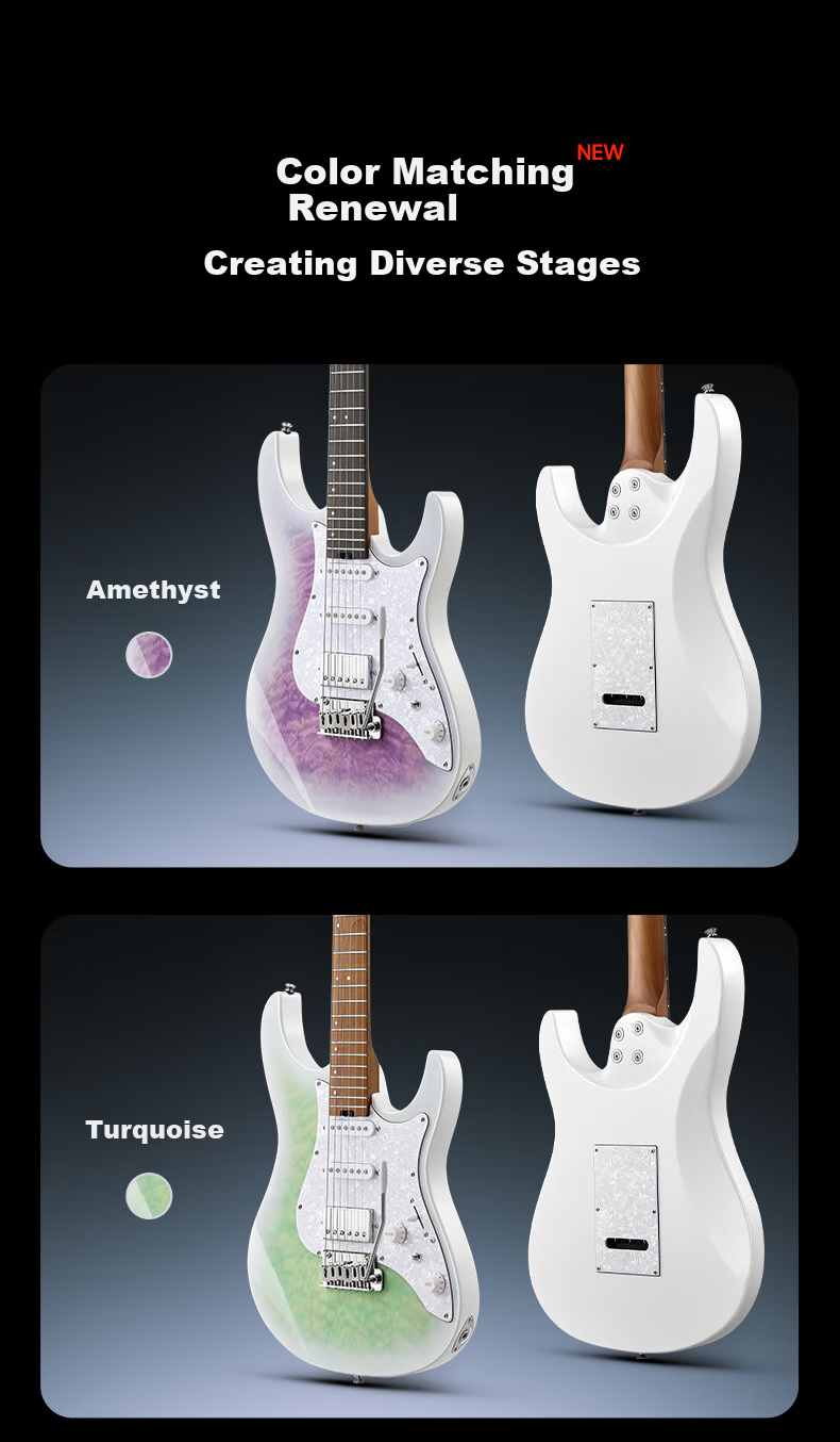 DONNER DST 550 Electric Guitar for Beginners, Intermediate And Advanced Adult Male And Female Students, Electronic Guitar for Rock Music, Turquoise 7