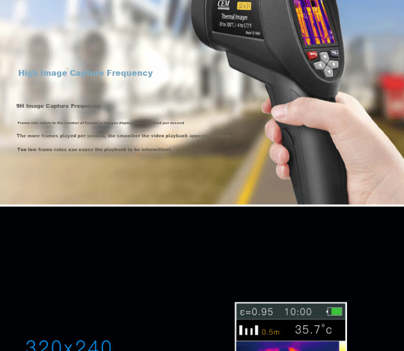 CEM DT-9868S Thermal Imaging Camera, Infrared Thermometer, Infrared Detector, Electrical And Appliance Monitoring Thermal Imager 5