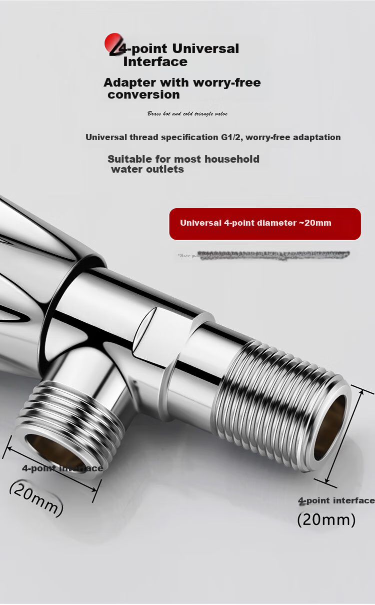 Larsd Thickened Angle Valve, High Flow Cold And Hot Water Quick-Open Triangle Valve, Eight-Shaped Valve, Stop Valve, 1/2 Inch Inlet And Outlet LD112C 12
