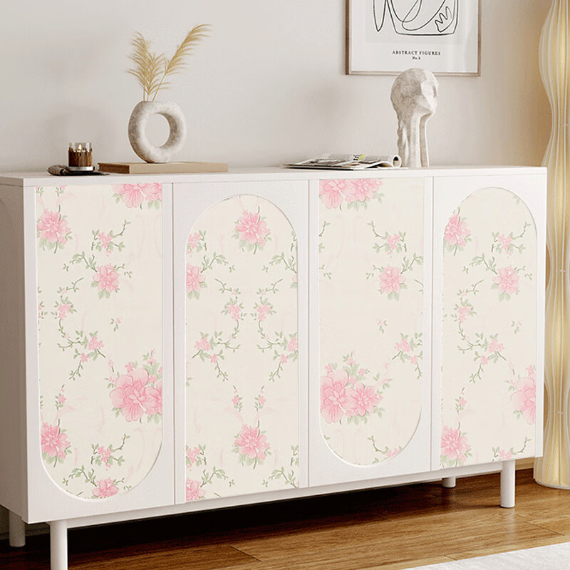 Oumai Self-Adhesive Waterproof Wallpaper Wall Sticker Wall Covering Dorm Bedroom Renovation Red Flower 3m