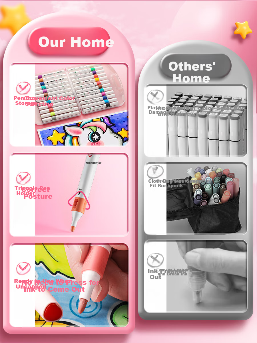 Marie's 12-Color Acrylic Markers, Waterproof, Non-Translucent, Stackable, Guka Watercolor Pens, Washable, Elementary School Children's Doodle Colored Pens, Art Sketching Watercolor Pens 5