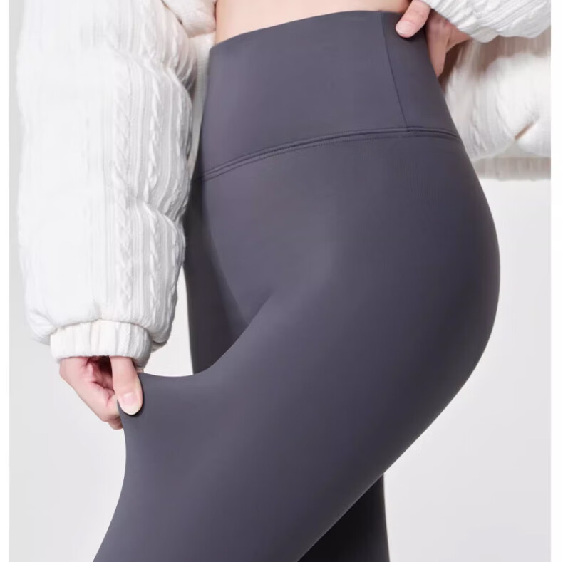 Miiow Women's Sherpa Fleece Shark Pants, Autumn Winter Thickened Leggings, Warm Stretch High Waist Tummy Control Yoga Black Pants 14