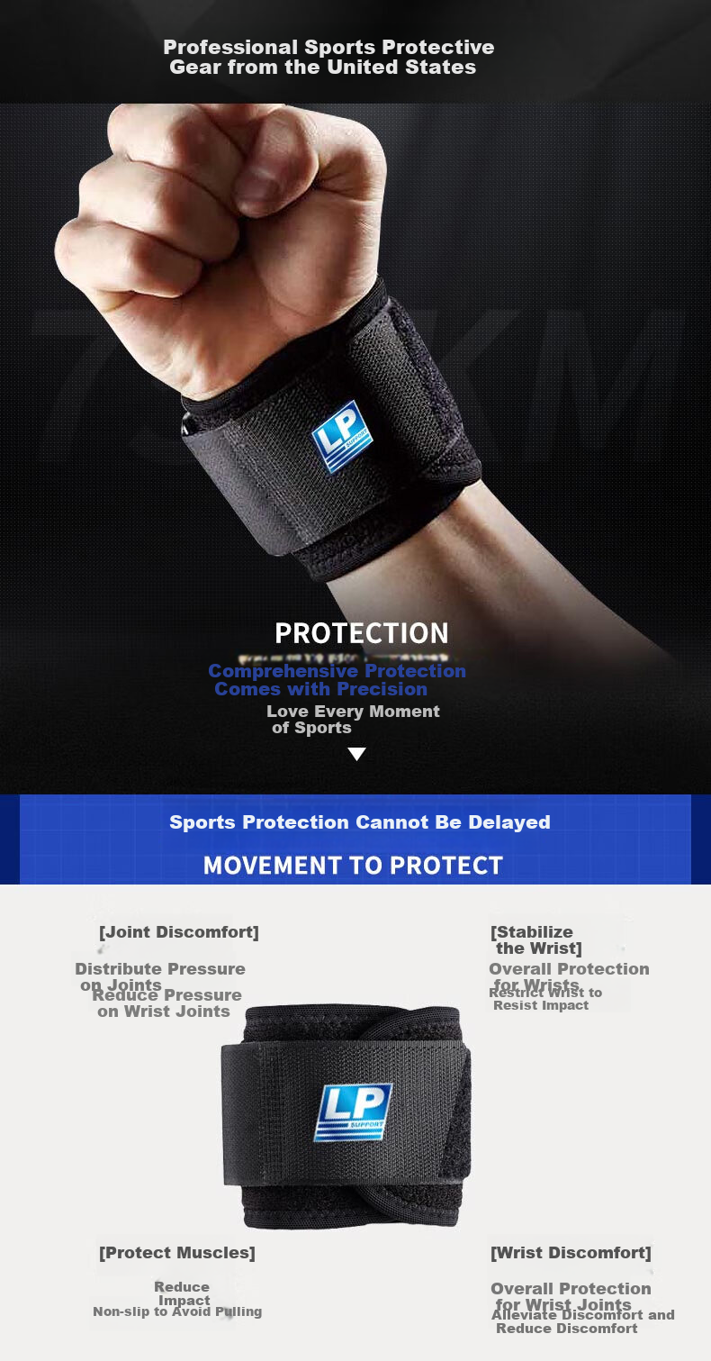 LP 753CN Fitness Wrist Guard Anti-Sprain Wrist Compression Tendonitis Professional Sports Support Brace, One Size Fits All 1