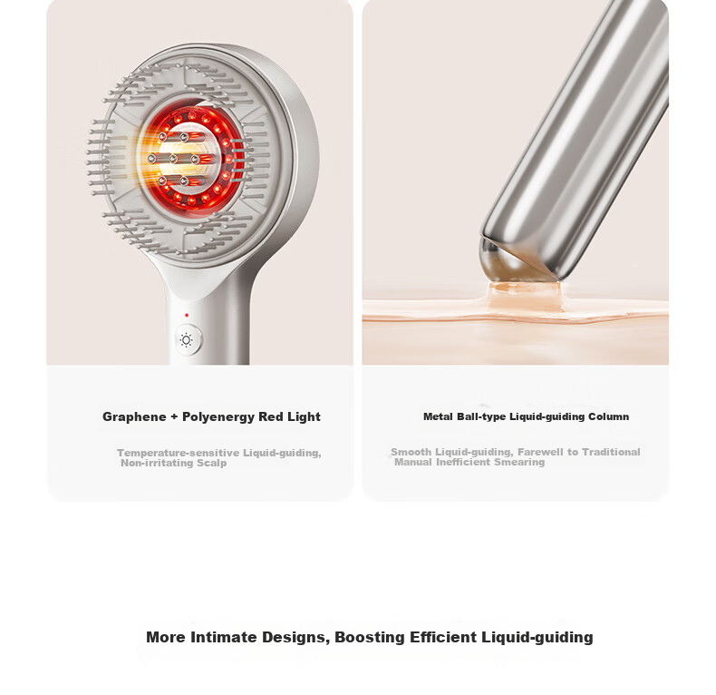 Mijia Head Massager Red Light Care Massage Comb Graphene Temperature-Sensing Intelligent Electric Scalp Massager Women's Day Gift Holiday Gift Box 9