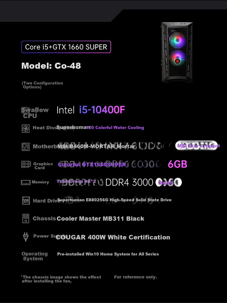 Lenovo Yinen Game Desktop Gaming AI PC (13th Gen i5-13400EF/16GB/512GB/A380 6GB/WiFi) Dawa Chicken Magic Series 8