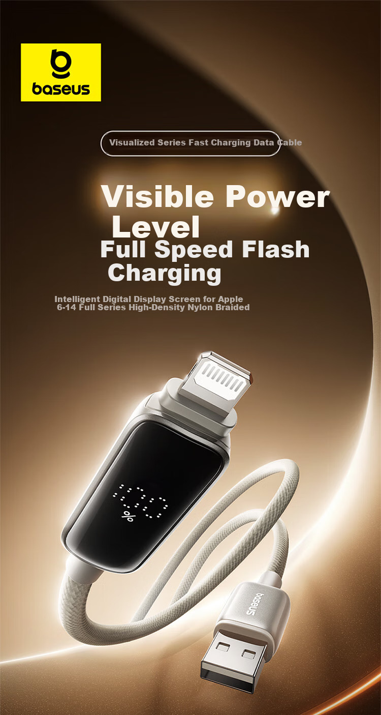 Baseus Apple Data Cable Fast Charging Cord Compatible with IPhone14/13/12Pro Max/XR/Xs/11/8 Phones, IPad Tablets, Car Charger Cable 1 Meter 1