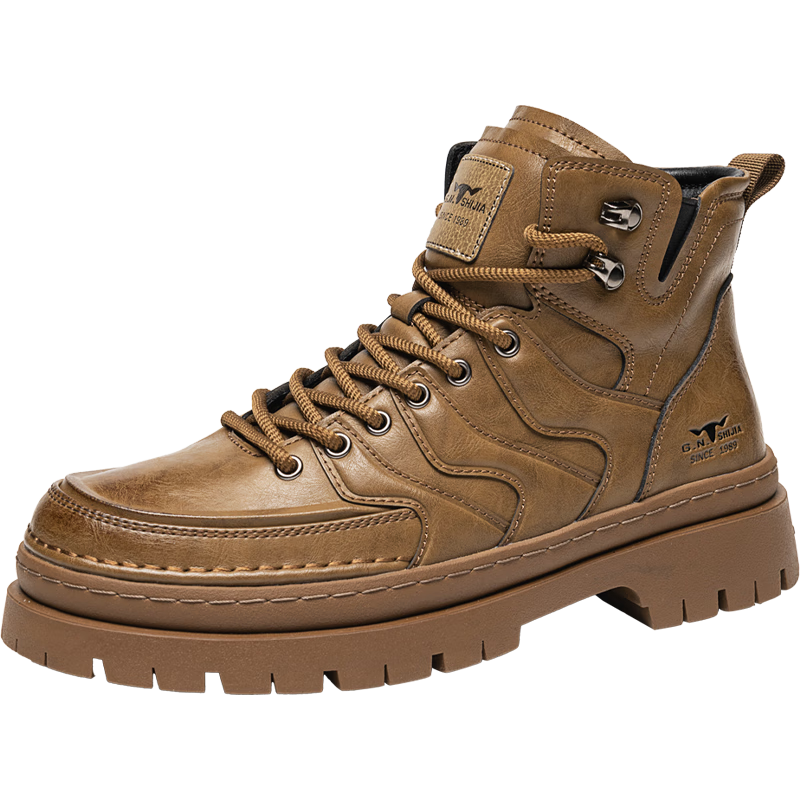 Bull Family [Zhang Ruoyun Edition] Martin Boots Men Autumn Winter New Retro Versatile High-end Men's Boots Thick Sole Height Increasing Work Boots