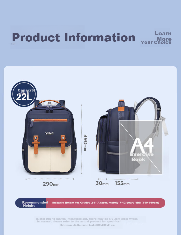 Dijiuchengbao Vnine City Schoolbag for Primary Students, Spine Protection And Load Reduction Backpack for Grades 1-3 Children's Schoolbag, Unisex Shoulder Bag 12