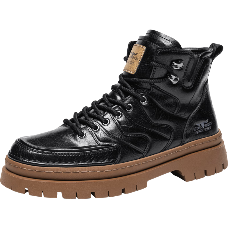 Bull Family [Zhang Ruoyun Edition] Martin Boots Men Autumn Winter New Retro Versatile High-end Men's Boots Thick Sole Height Increasing Work Boots