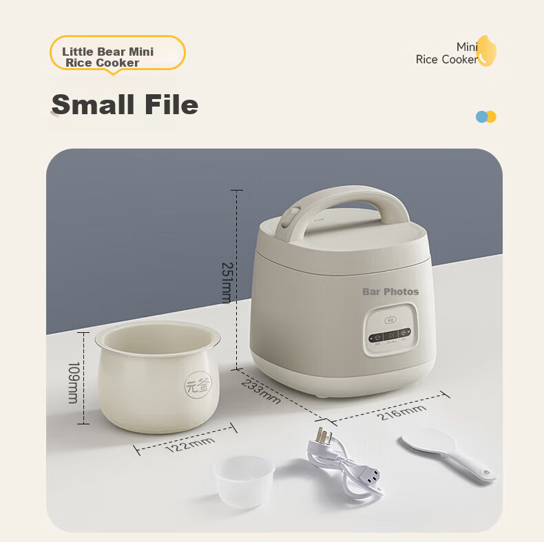 Bear Rice Cooker for 1-2 People, Mini Rice Cooker 1.6L, Home Small Multifunctional Smart Micro Pressure Cooking Pot, Porridge Cooker, Mini Soup Pot, Rice Cooker DFB-R16Q3 14