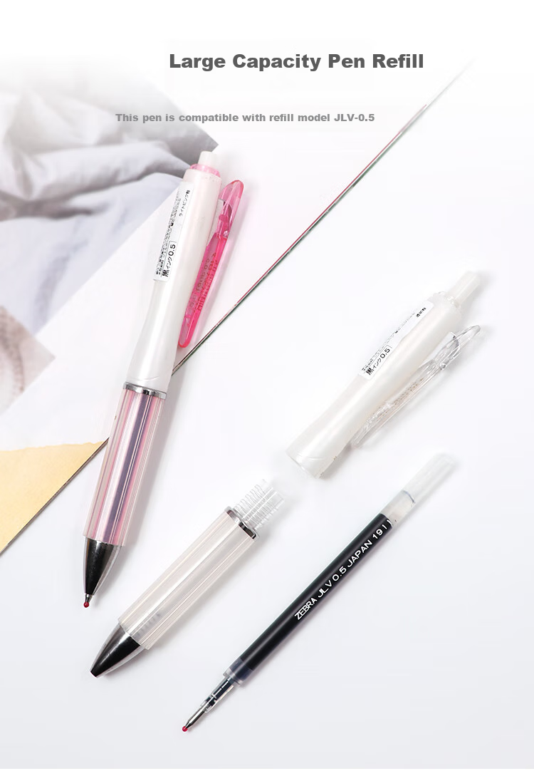 ZEBRA Top Student Pen, 0.4mm Bullet Tip, Retractable Soft Rubber Grip, Signature Pen, Quick-Drying Pen, JJSZ49, Transparent Light Pink Barrel with Black Ink, Pack of 10 4