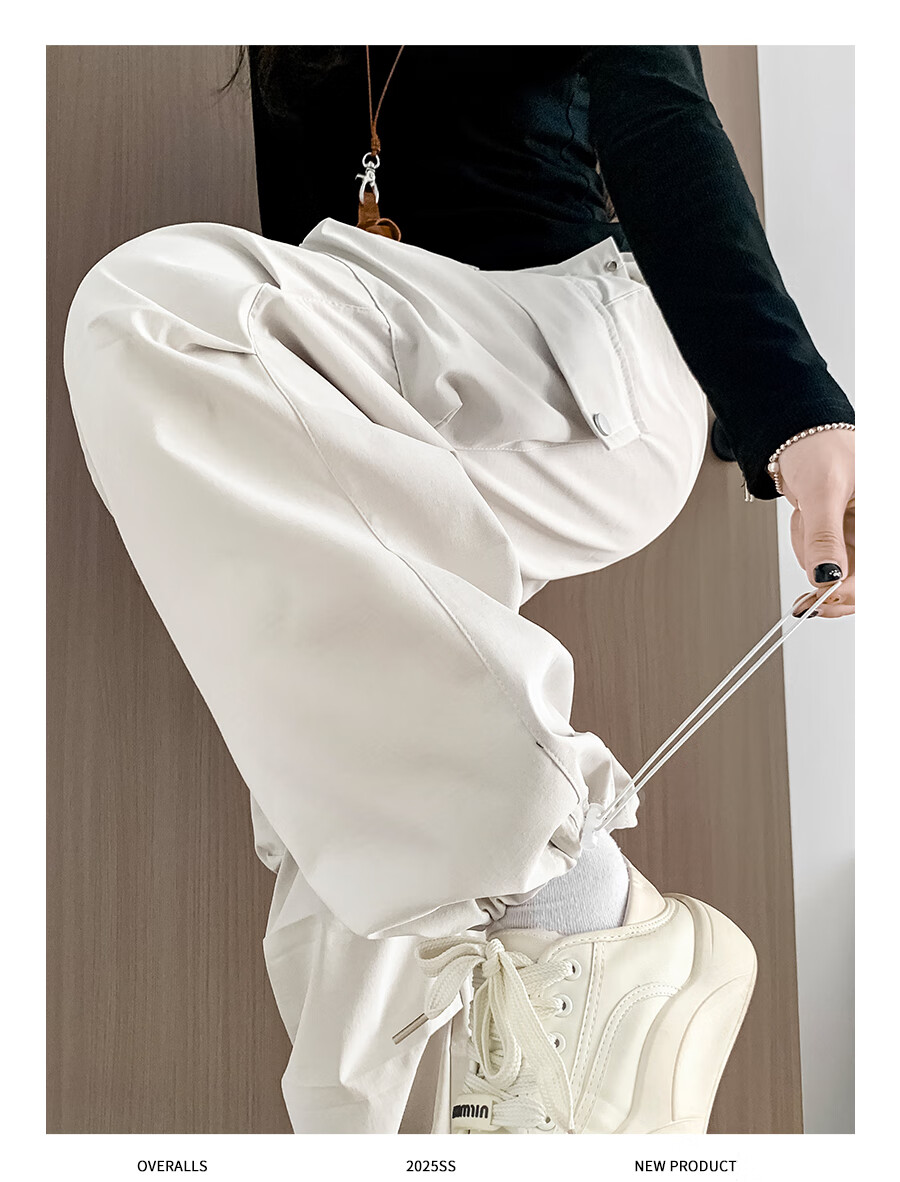 Borui American Workwear Pants 2026 New Autumn Women's Casual Loose Wide-Leg Outdoor Hiking Cargo Pants 22