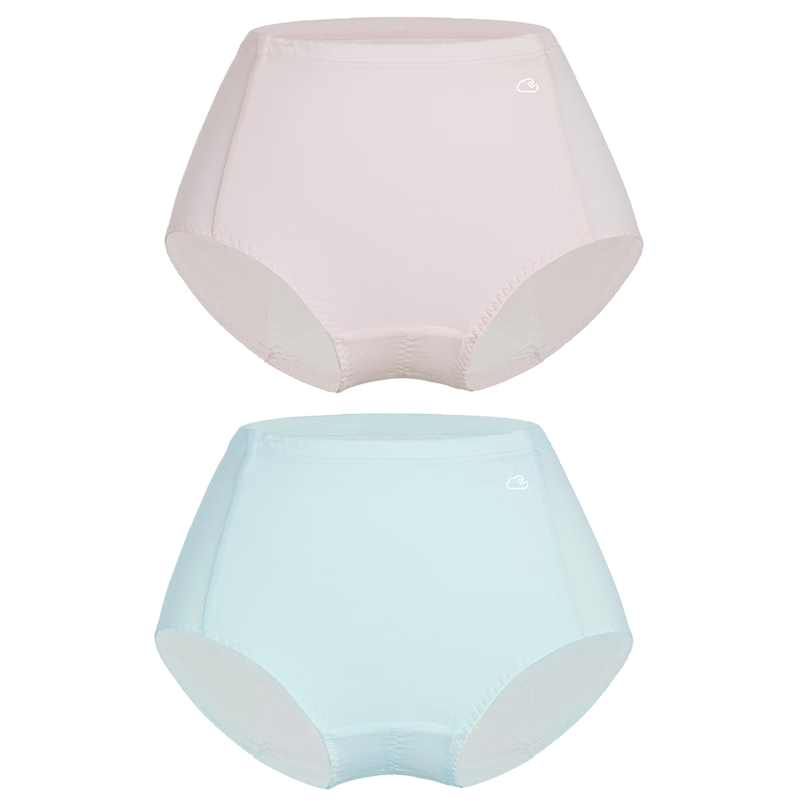 AIMER KIDS Girls' Developmental Waterproof Crotch High-Waist Menstrual Underwear 2-Pack Modal Pink Blue 170