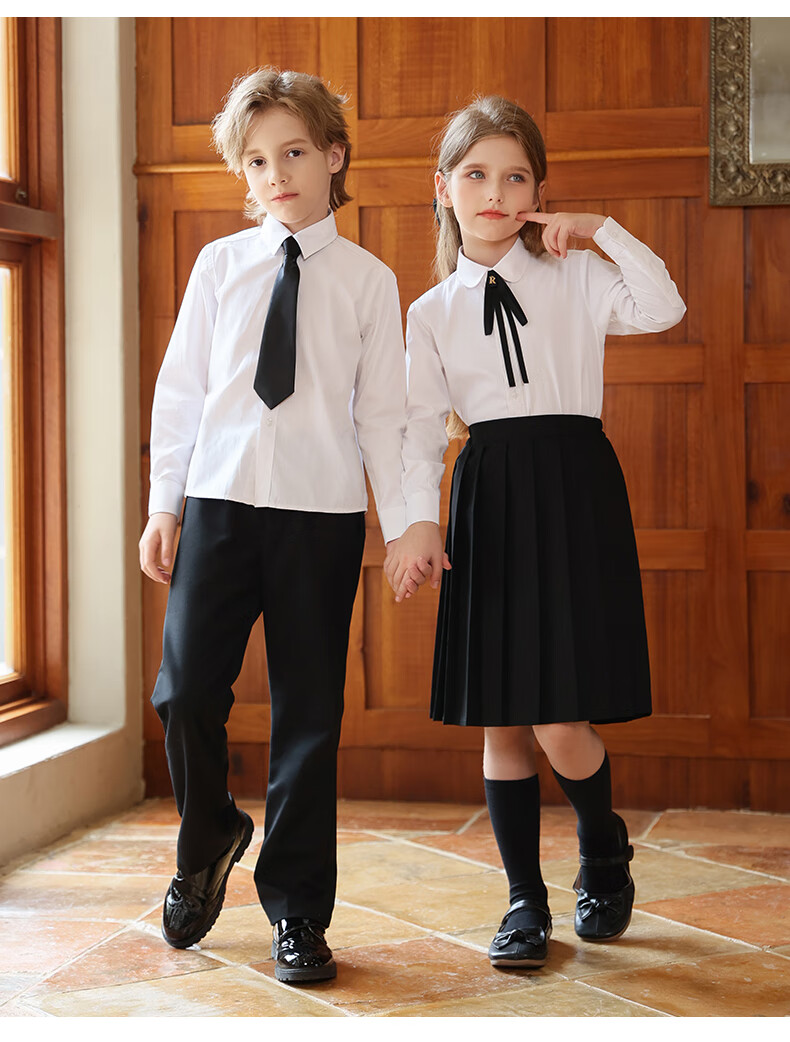 Yinuofang Children's Performance Costume Set Boys' Shirt Suit Girls' Pleated Skirt Spring Autumn New 8