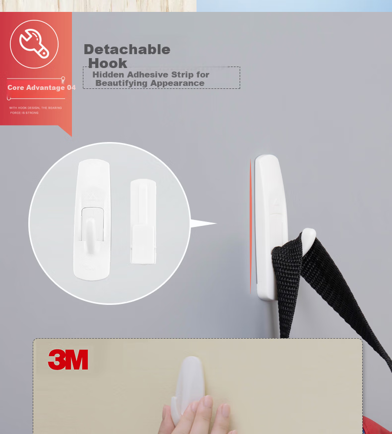 3M Hook, No Drilling Required, 3.4kg Load Capacity, White, 1 Piece, for Behind Door 5