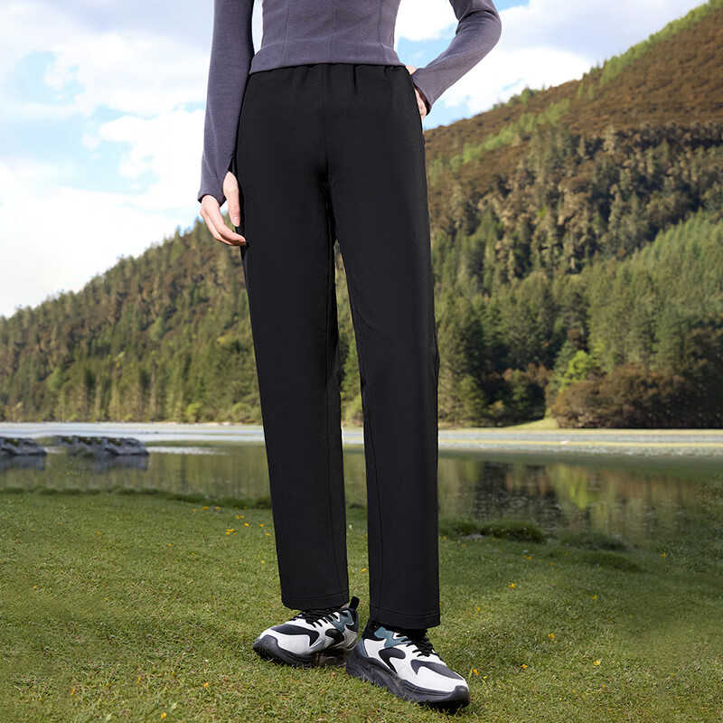 361° Women's Autumn Winter Water-Repellent Outdoor Fleece-Lined Straight-Leg Casual Pants 662534701-3