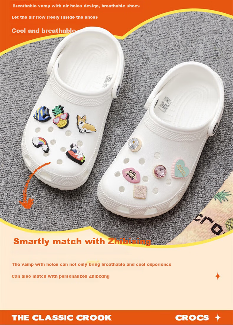 CROCS Classic Clogs for Men And Women, Outdoor Casual Fashion Trendy Beach Sandals Slippers 10001-100 36-37 6