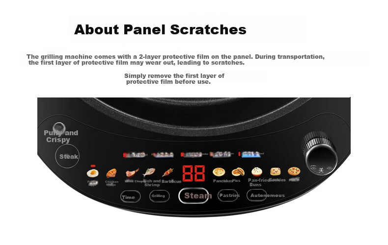 SUPOR Electric Griddle, Detachable Upper And Lower Plates for Home Use, Steamer Pot Hot Pot Wok, Pancake Maker, Sandwich Breakfast Machine with 75mm Deep Pan, Touch-Control Smart Panel JD2828R892 2