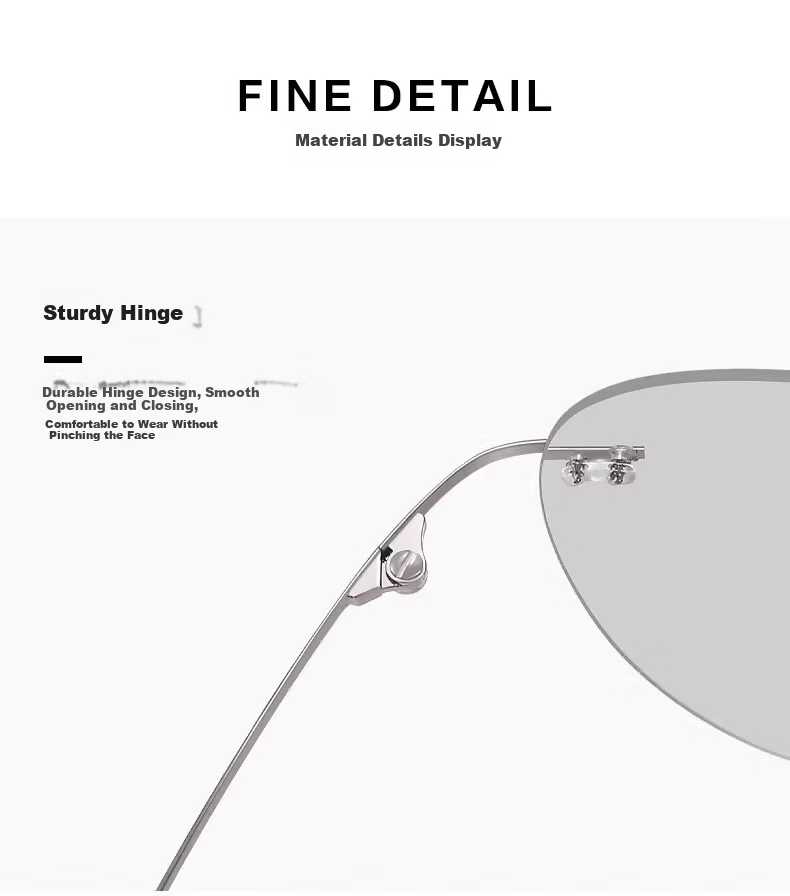 GOGOSOON Frameless Sunglasses for Men, Polarized Driving Pilot Frog-Eye Glasses, Ultra-Light Sunglasses, Specialized for Driving, Photochromic Glasses 7