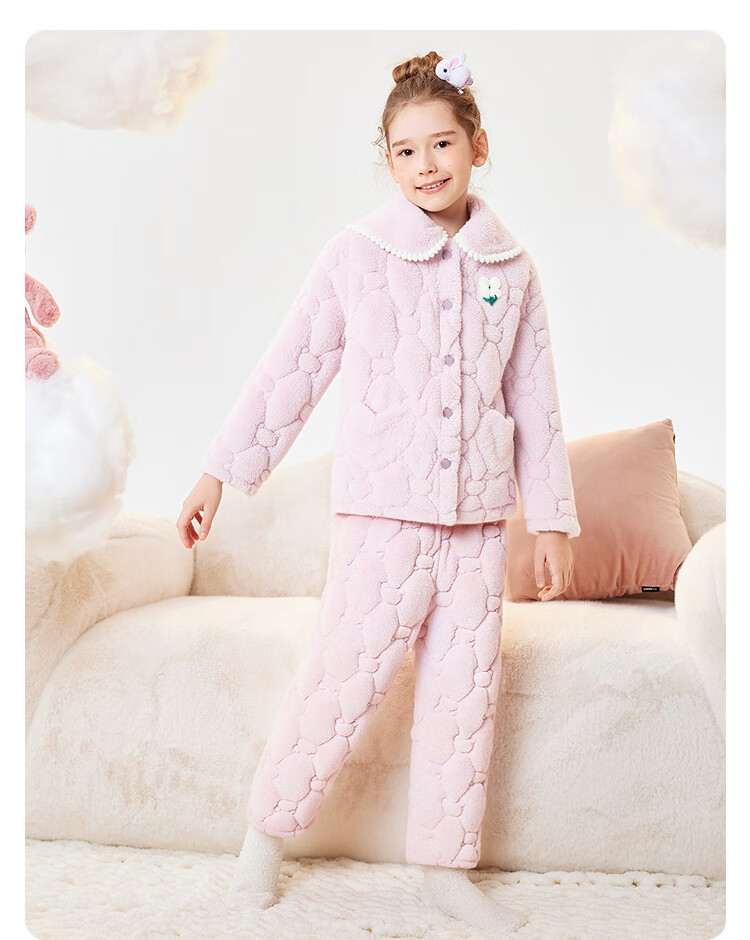Balabala BalaOne Kids Homewear Set Boys Girls 2025 Winter Fleece Warm Cute 209425171207 5