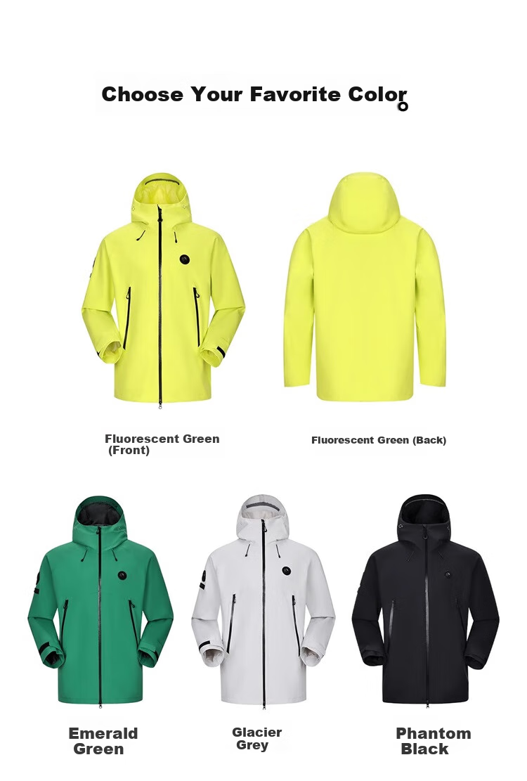 CAMEL Panda Single-Layer Windbreaker Jacket, Casual Windproof And Waterproof Outdoor Hiking Wear B113, Glacier Gray, XS 29