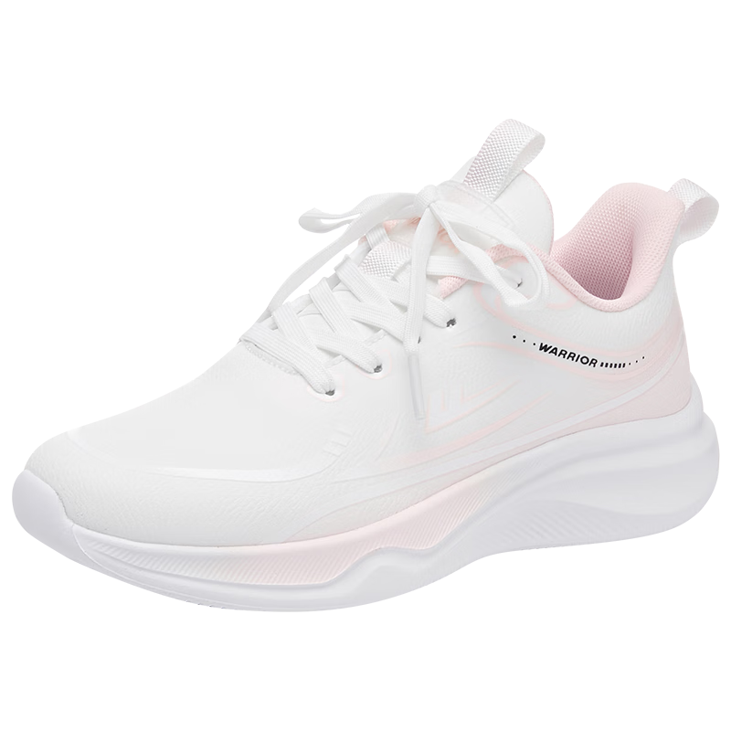 Warrior Official Women's Summer Flyknit Sports Shoes 2026 Women's Running Shoes White Pink (Leather) Size 37