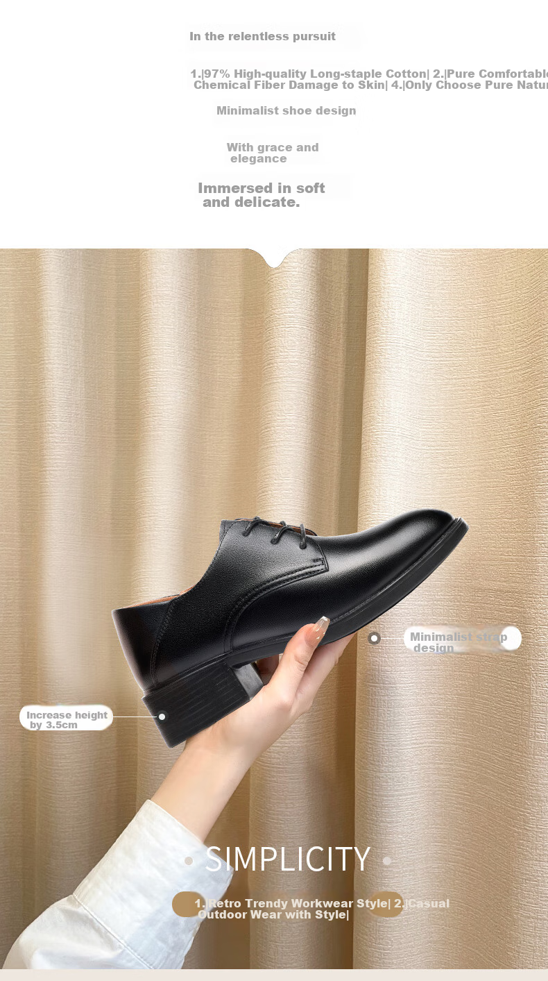 LAORENTOU Women's Shoes, Fashionable Chunky Heel Work Shoes, Round Toe Versatile Commuter Women's Flats, Mom Shoes, LB33262, Black, Size 39 2