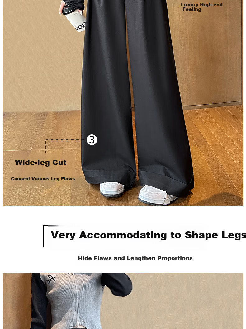 LangSha American-Style Wide-Leg Pants for Women, 2026 Spring/summer, High-Waisted Slimming Trousers, Suit Pants Style, Casual Pants for Wome 3